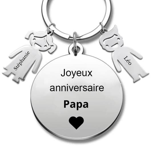 Porte-Clé Personnalisé Homme - Cadeau Anniversaire Papa - Les Bijoux de Marilou