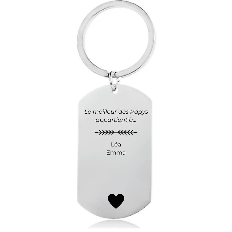 Porte Clé Papy Meilleur Papy Personnalisé - Les Bijoux de Marilou