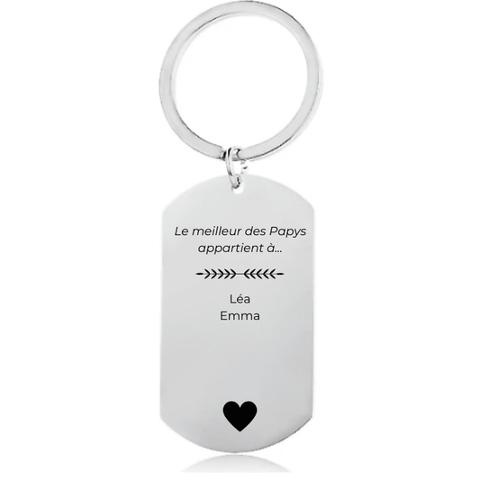 Porte Clé Papy Meilleur Papy Personnalisé - Les Bijoux de Marilou