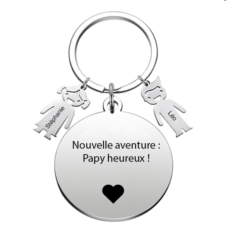 Porte Clé Papy Personnalisé Annonce Grossesse Papy - Les Bijoux de Marilou