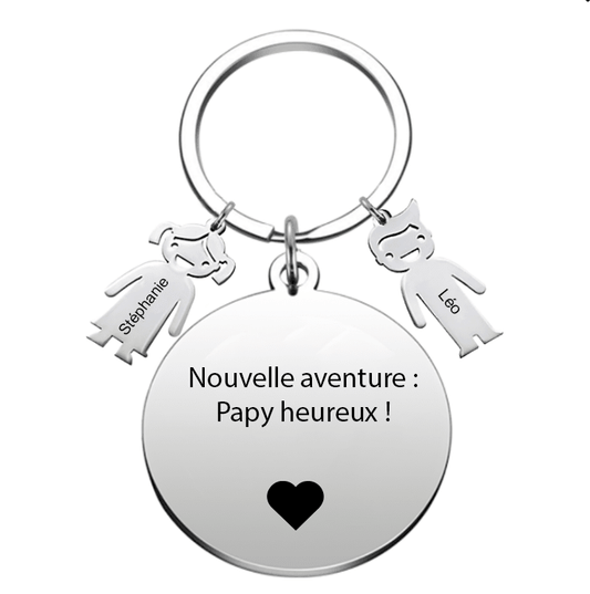Porte Clé Papy Personnalisé Annonce Grossesse Papy - Les Bijoux de Marilou