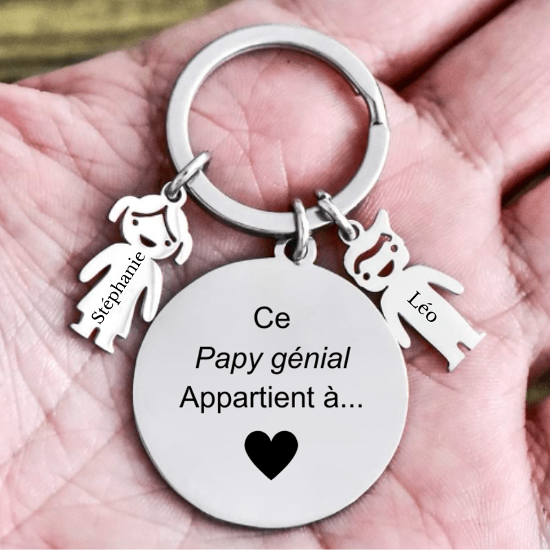 Porte Clé Papy Personnalisé Meilleur Papy - Les Bijoux de Marilou