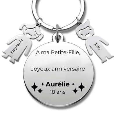 Porte-Clé personnalisé Joyeux Anniversaire à ma Petite Fille Chérie - A personnaliser (Prénom/Age)