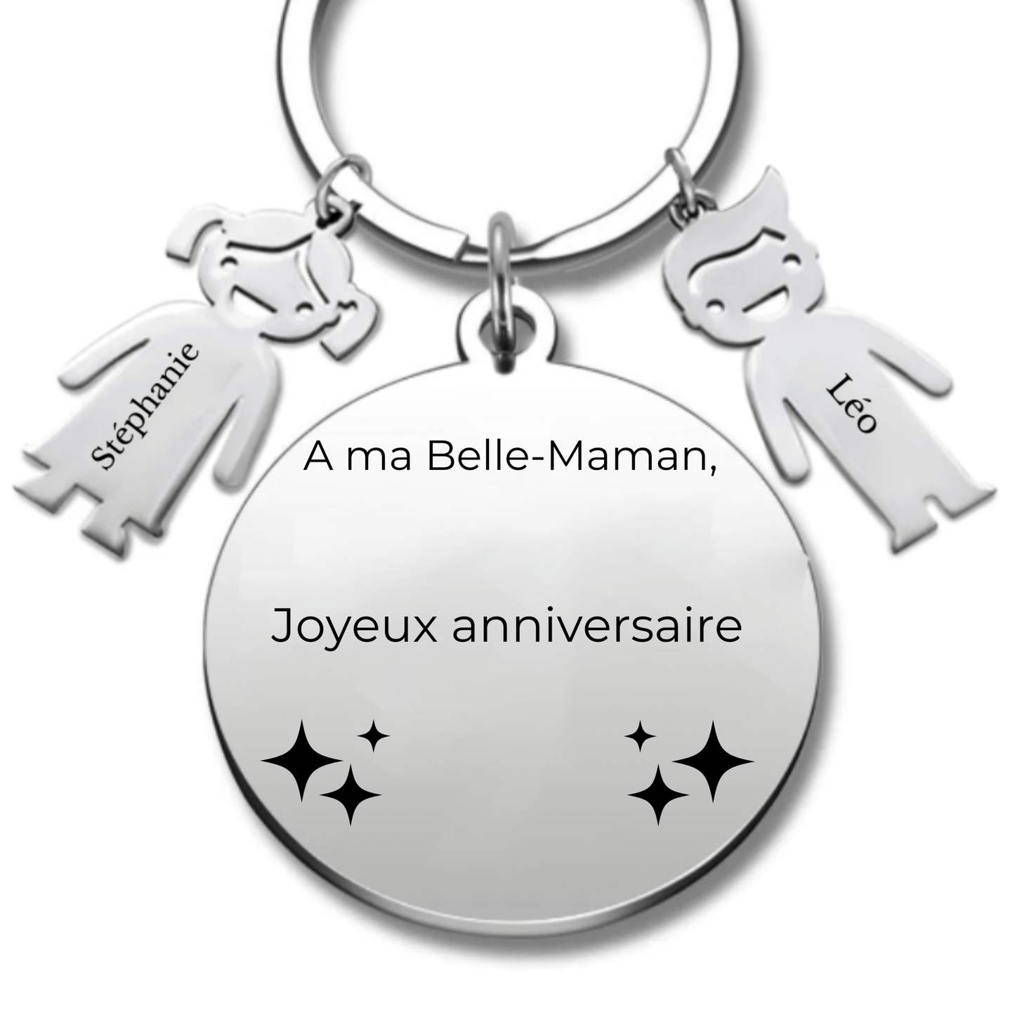 Porte-clé personnalisé "Joyeux Anniversaire Belle-Maman" - A personnaliser - Les Bijoux de Marilou
