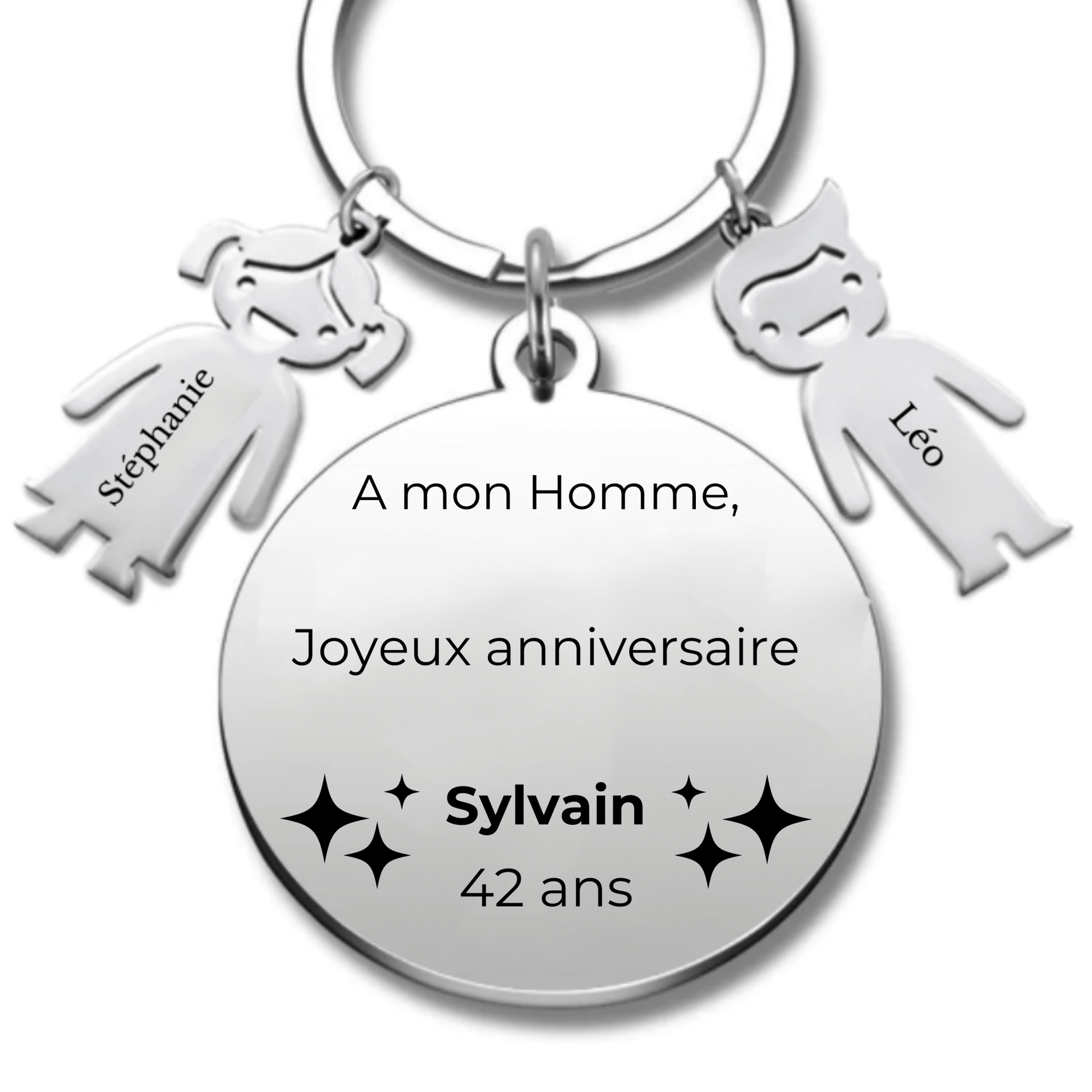 Porte - clé personnalisé Joyeux Anniversaire Homme - A personnaliser (Prénom/Age) - Les Bijoux de Marilou