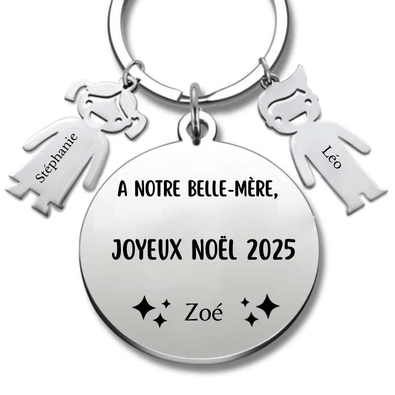Porte Clé Personnalisé Joyeux Noël Belle Mère - Les Bijoux de Marilou