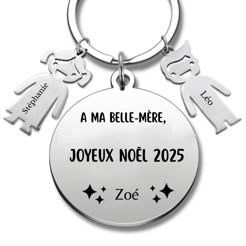 Porte Clé Personnalisé Joyeux Noël Belle Mère - Les Bijoux de Marilou