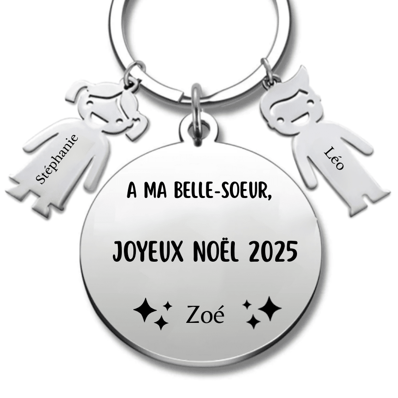 Porte Clé Personnalisé Joyeux Noël Belle Soeur - Les Bijoux de Marilou