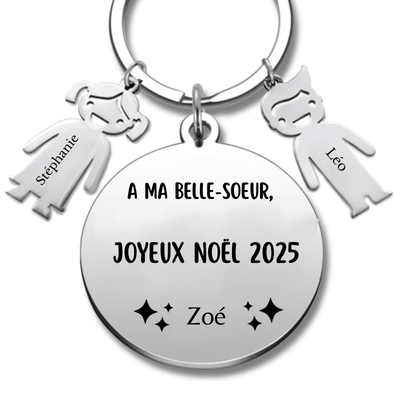 Porte Clé Personnalisé Joyeux Noël Belle Soeur