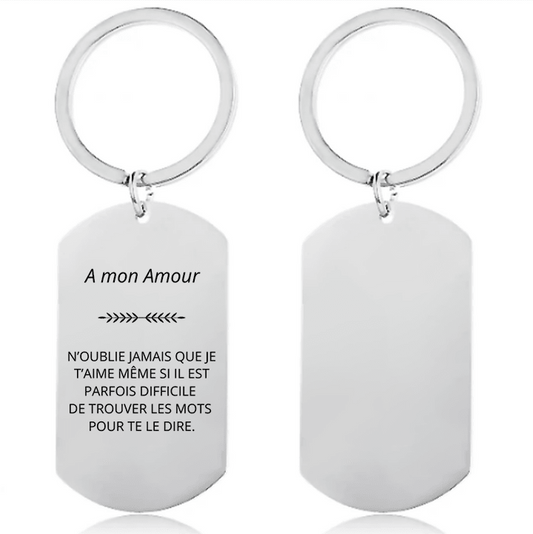 Porte-clé Personnalisé Pour Homme "A mon Amour"