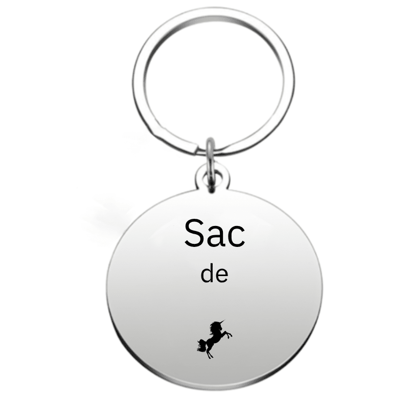 Porte - clé personnalisé Sac à Dos Rentrée Licorne - Les Bijoux de Marilou