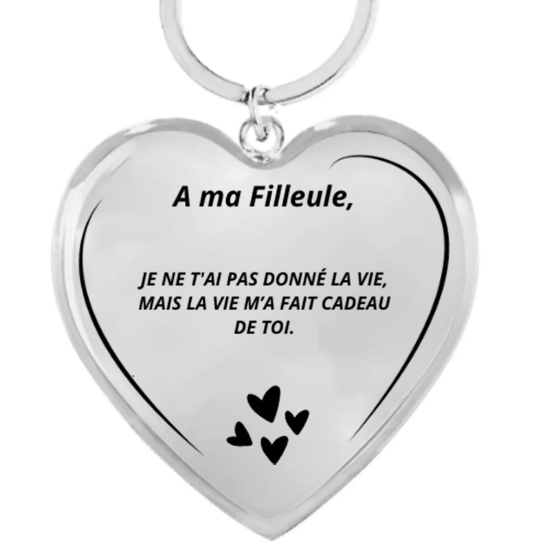 Porte - Clé pour Filleule Coeur Personnalisé - Les Bijoux de Marilou