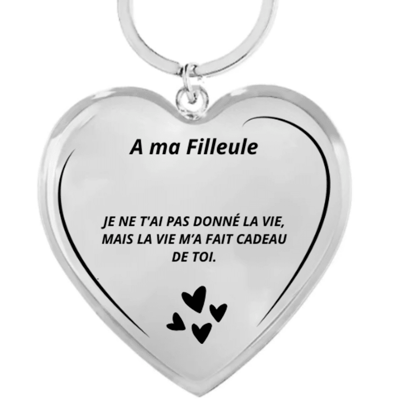 Porte - Clé pour Filleule Coeur Personnalisé - Les Bijoux de Marilou
