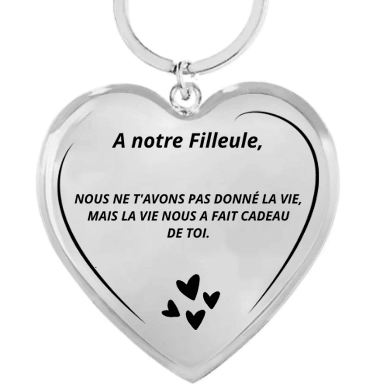 Porte - Clé pour Filleule Coeur Personnalisé - Les Bijoux de Marilou