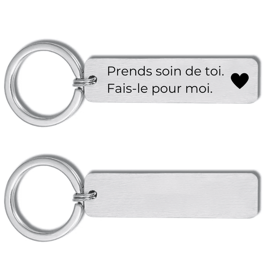 Porte-Clé Prends Soin De Toi Personnalisé - Les Bijoux de Marilou