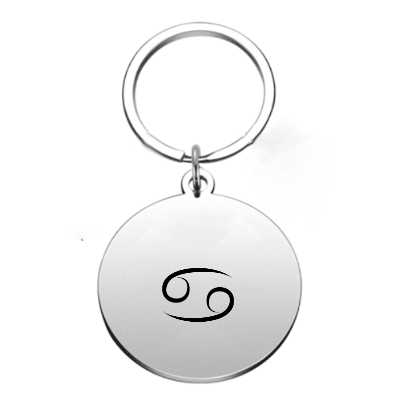 Porte-clé signe astrologique Cancer — gravé au laser acier inoxydable