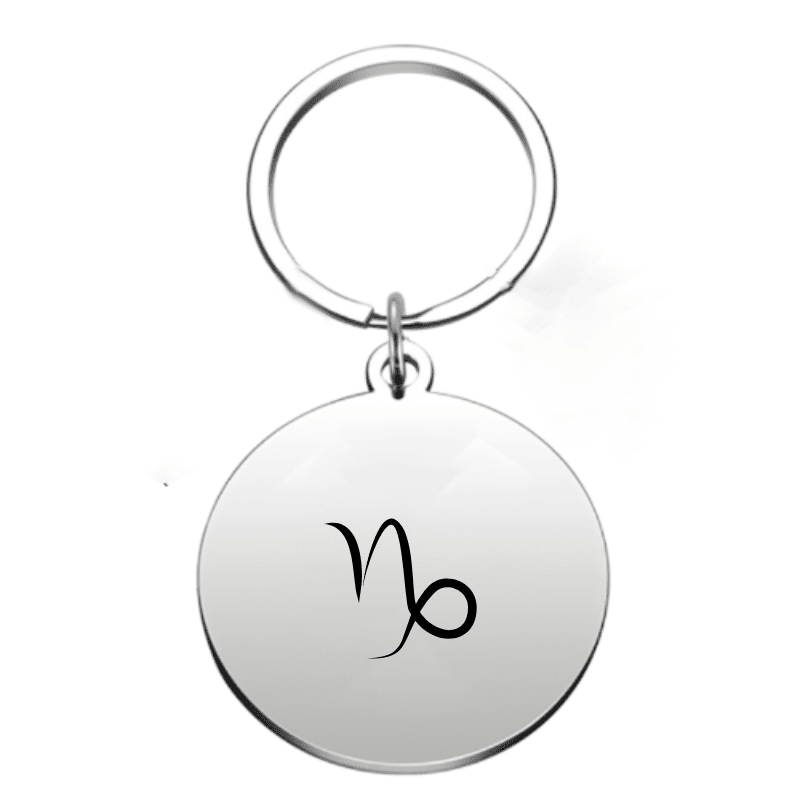 Porte-clé signe astrologique Capricorne — gravé au laser acier inoxydable
