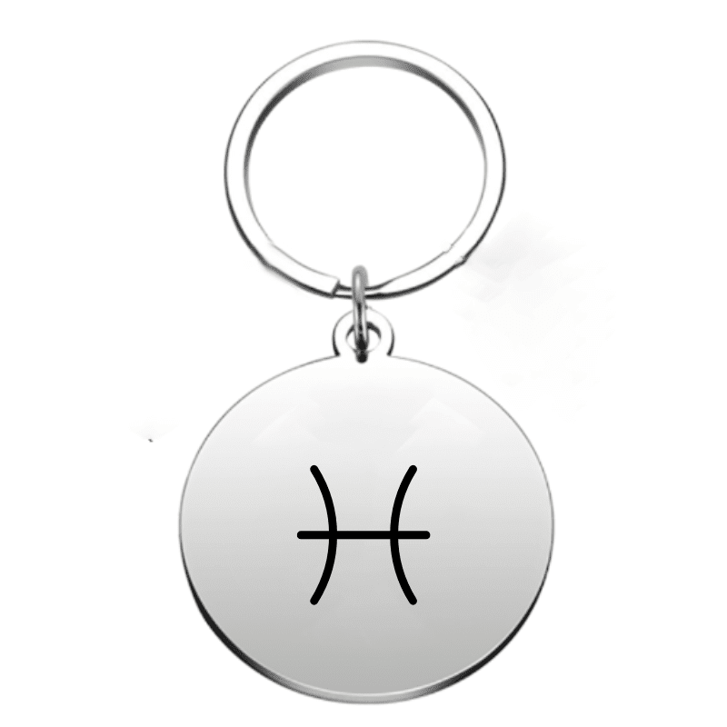 Porte-clé signe astrologique Poissons — gravé au laser acier inoxydable