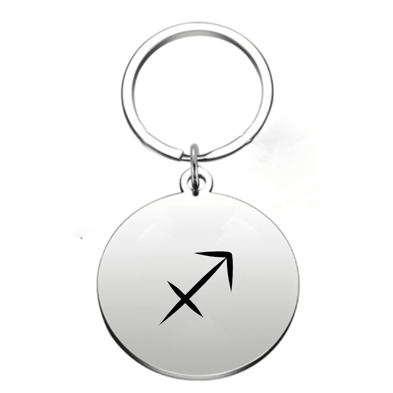 Porte-clé signe astrologique Sagittaire — gravé au laser acier inoxydable