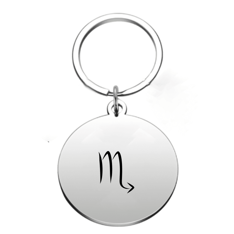 Porte-clé signe astrologique Scorpion — gravé au laser acier inoxydable