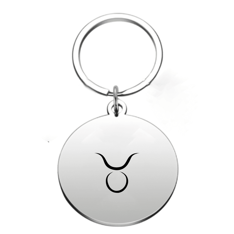 Porte-clé signe astrologique Taureau — gravé au laser acier inoxydable