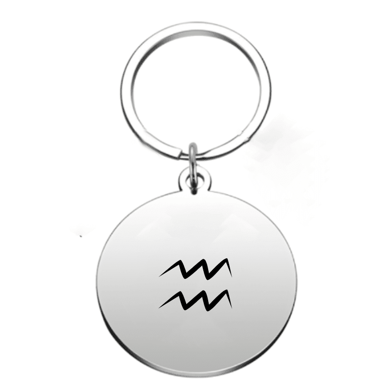 Porte-clé signe astrologique Verseau — gravé au laser acier inoxydabl