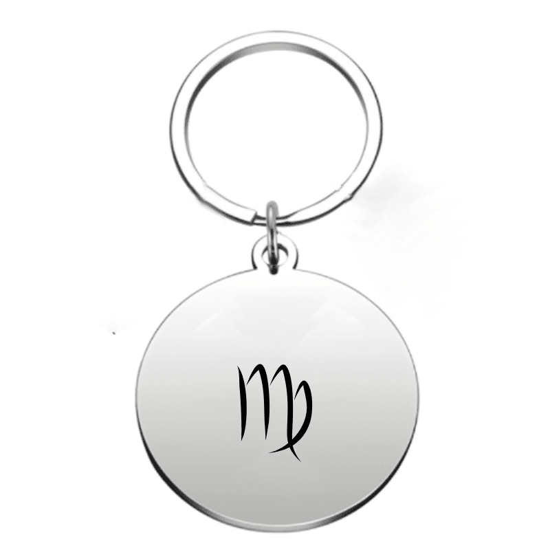 Porte-clé signe astrologique Vierge — gravé au laser acier inoxydable