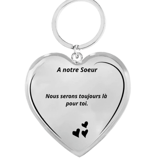 Porte Clé Soeur Coeur Personnalisé - Les Bijoux de Marilou