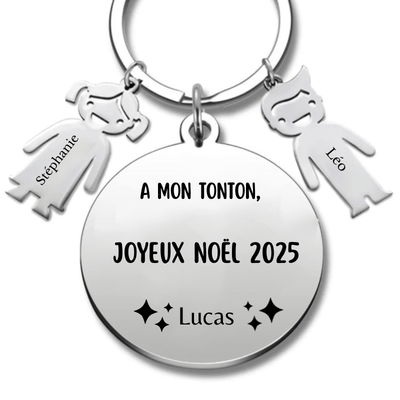 Porte Clé Super Tonton Personnalisé Joyeux Noël Tonton - A personnaliser (Prénom)