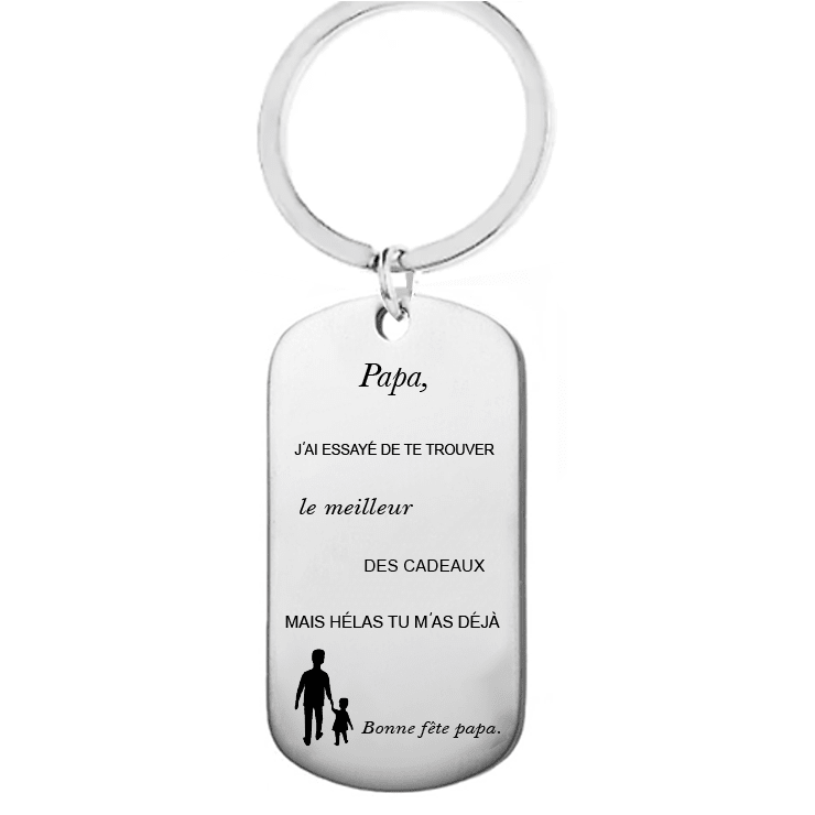 Porte-clef gravé 'A mon Papa' - Spécial Fête des Pères - Les Bijoux de Marilou