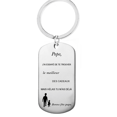 Porte-clef gravé 'A mon Papa' - Spécial Fête des Pères