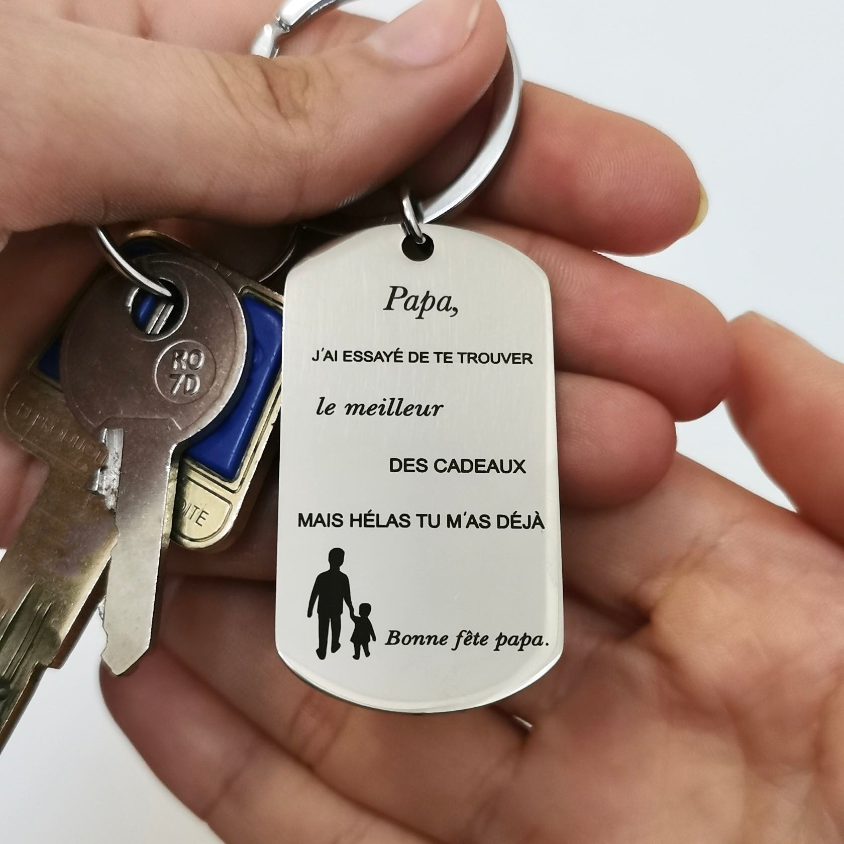 Porte-clef gravé 'A mon Papa' - Spécial Fête des Pères - Les Bijoux de Marilou