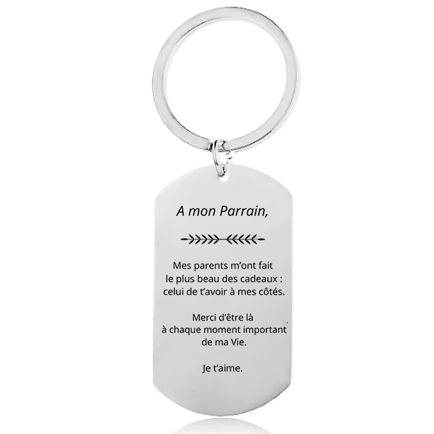 Porte Clef Parrain Personnalisé A mon Parrain - Les Bijoux de Marilou