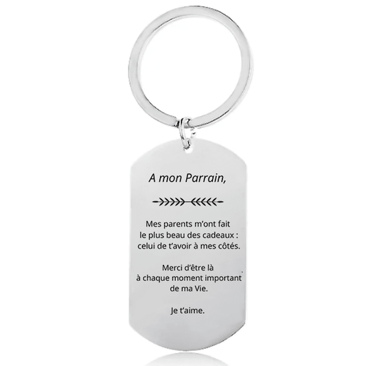 Porte Clef Parrain Personnalisé A mon Parrain - Les Bijoux de Marilou