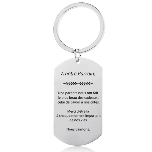 Porte Clef Parrain Personnalisé A notre Parrain - Les Bijoux de Marilou