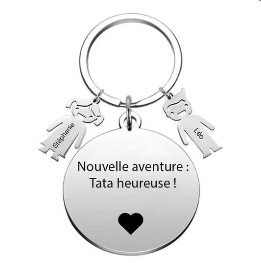 Porte - Clef Personnalisé Annonce Grossesse Tata - Les Bijoux de Marilou
