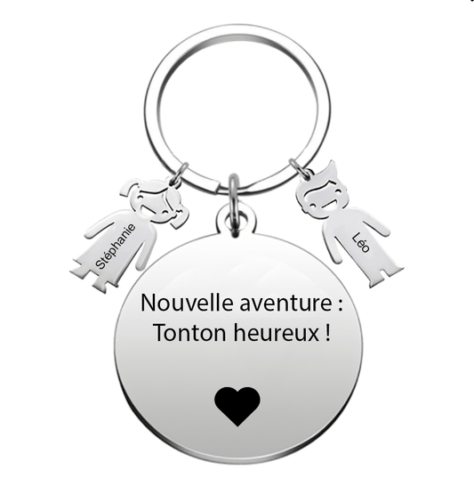 Porte - Clef Personnalisé Annonce Grossesse Tonton - Les Bijoux de Marilou