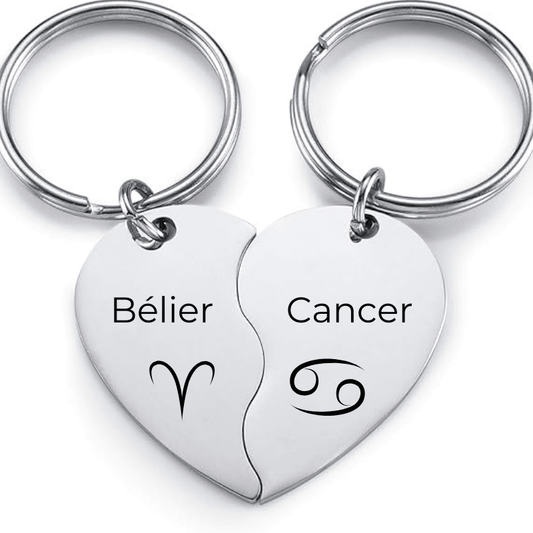 Porte - Clef Signe Astrologique Compatibilité Coeur - Les Bijoux de Marilou