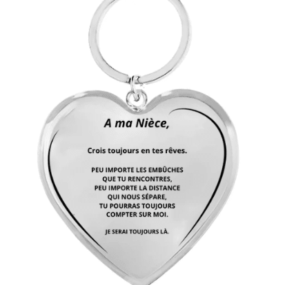 Porte - Clefs Coeur A ma Nièce Personnalisé - Les Bijoux de Marilou