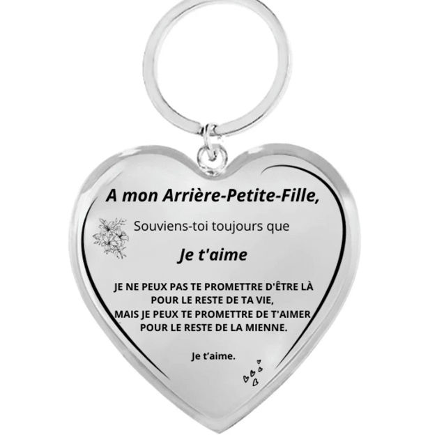 Porte - Clefs Coeur "A mon Arrière - Petite - Fille" - Les Bijoux de Marilou