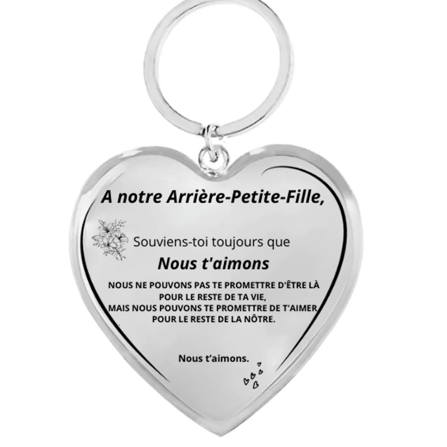 Porte - Clefs Coeur "A mon Arrière - Petite - Fille" - Les Bijoux de Marilou