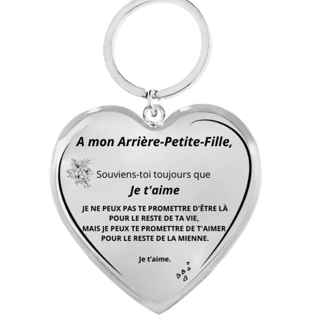 Porte - Clefs Coeur "A mon Arrière - Petite - Fille" - Les Bijoux de Marilou