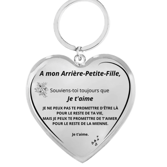 Porte - Clefs Coeur "A mon Arrière - Petite - Fille" - Les Bijoux de Marilou