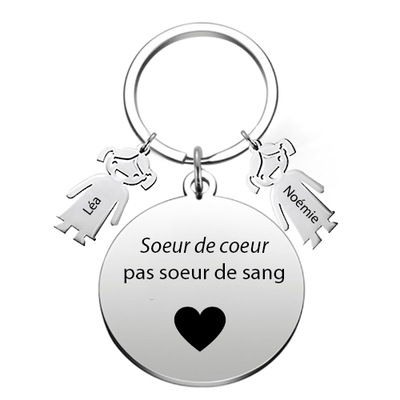 Porte Clés Meilleure Amie Personnalisé Citation pour Soeur de Coeur