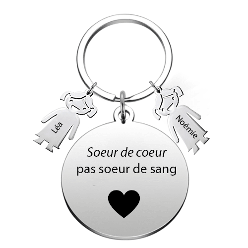 Porte Clés Meilleure Amie Personnalisé Citation pour Soeur de Coeur - Les Bijoux de Marilou