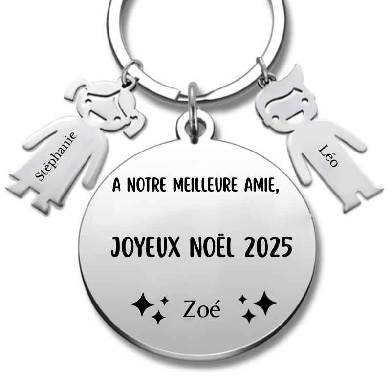 Porte Clés Meilleure Amie Personnalisé Joyeux Noël Meilleure Amie - Les Bijoux de Marilou