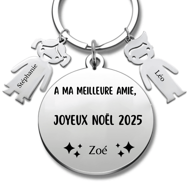 Porte Clés Meilleure Amie Personnalisé Joyeux Noël Meilleure Amie - Les Bijoux de Marilou