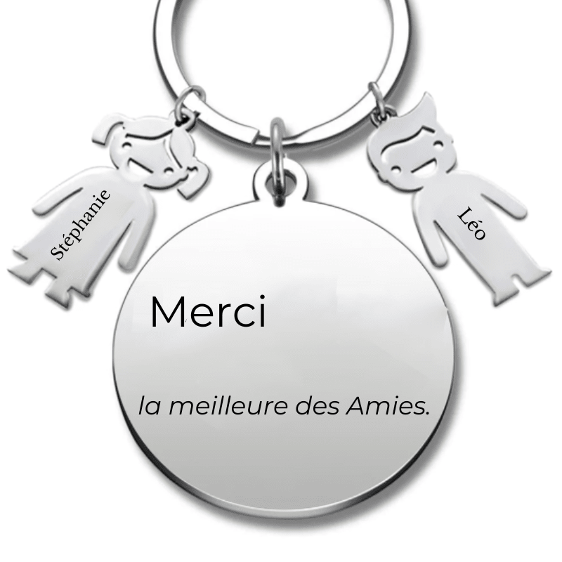 Porte Clés Meilleure Amie Personnalisé Merci - Les Bijoux de Marilou