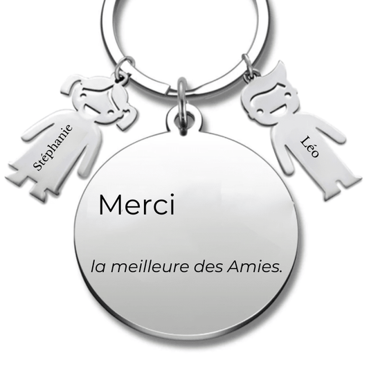 Porte Clés Meilleure Amie Personnalisé Merci - Les Bijoux de Marilou