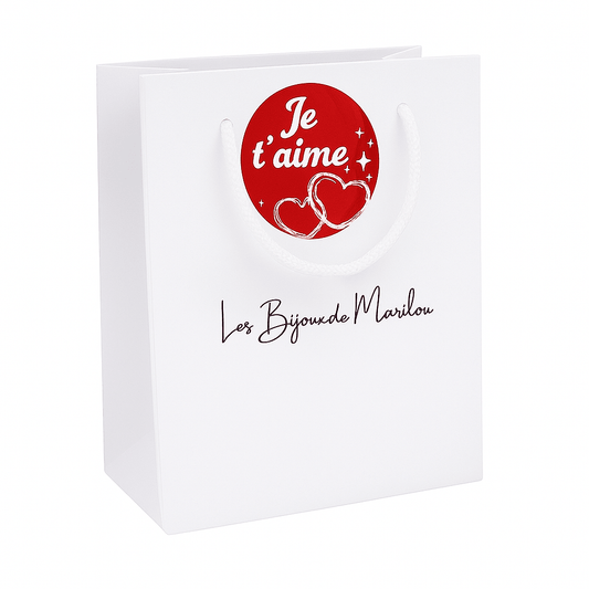 Sac Cadeau Personnalisé Je t'aime - Les Bijoux de Marilou